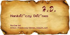 Hankóczy Dénes névjegykártya